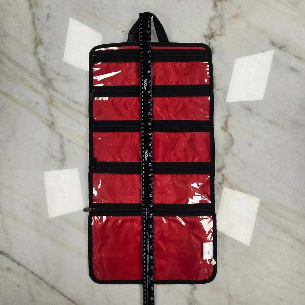 Thirty-One Hanging Toiletry Bag Black White Polka Dot Travel Organizer Preppy